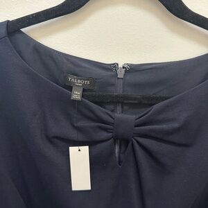 Talbots Navy Dress with Bow Detail
